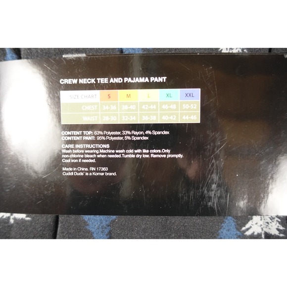 Cuddl Duds Pajama Set Men Small Relaxed Fit Pockets Graphic Tee Pants Camping - Picture 6 of 6